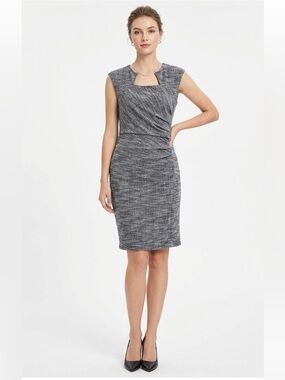 SHEIN Black & White Textured Knit Dress – Size Medium